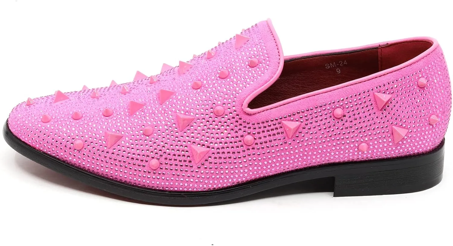 Men's Vintage Spike Rhinestone Designer Classic Smoking Dress Tuxedo Loafers Slip On Shoes SM-24