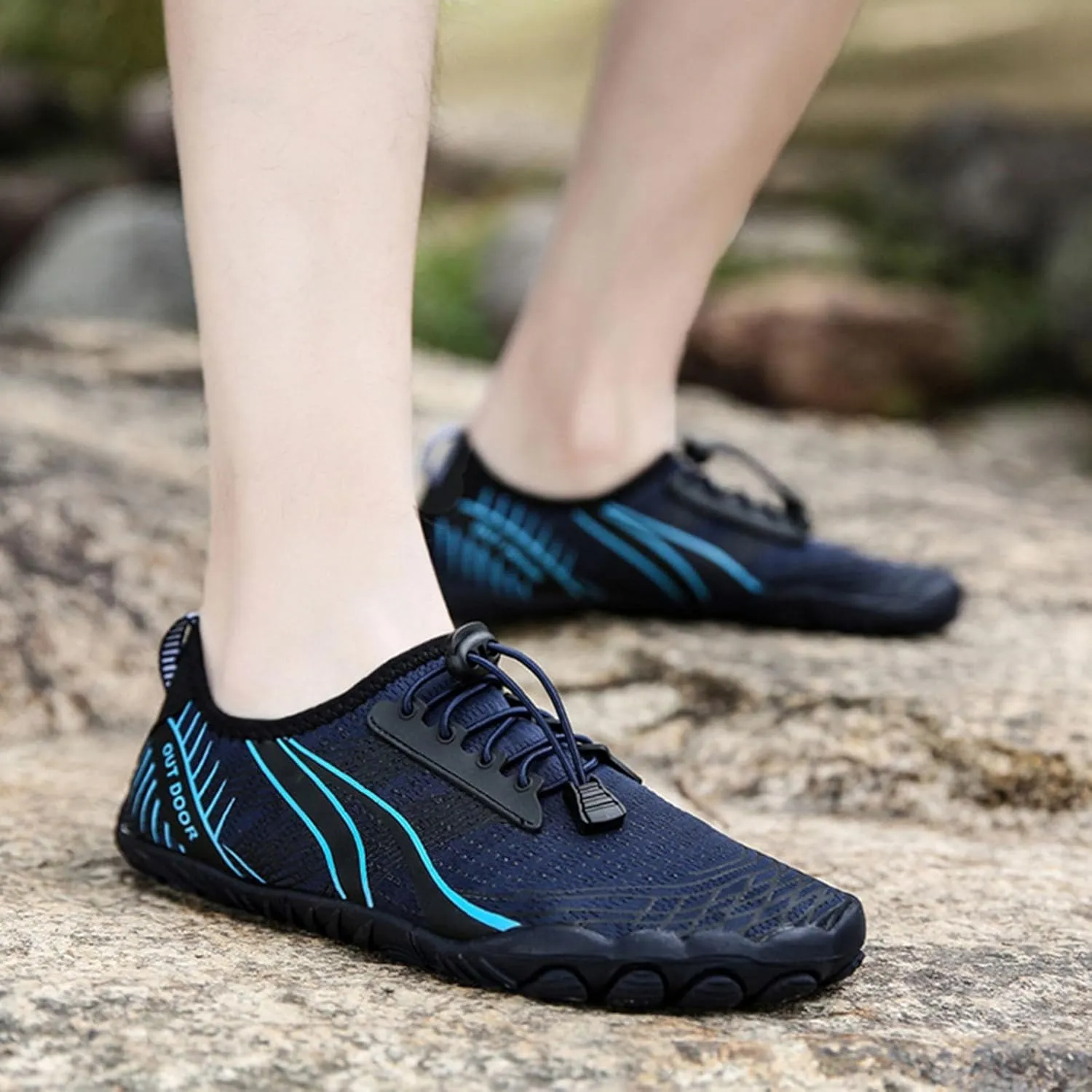 Mens Water Shoes Wide Toe Box Breathable Non Slip Athletic Water Shoes Hiking Womens Water Shoes Wide Width Jogging Quick Dry Pool Sports Sneaker for Pool Beach Surf Water Park Yoga