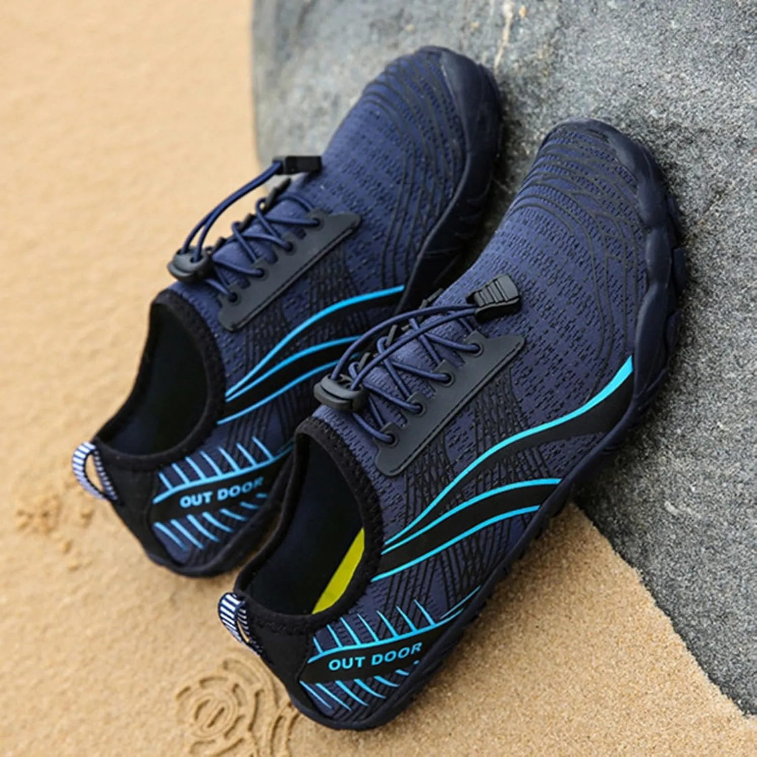 Mens Water Shoes Wide Toe Box Breathable Non Slip Athletic Water Shoes Hiking Womens Water Shoes Wide Width Jogging Quick Dry Pool Sports Sneaker for Pool Beach Surf Water Park Yoga