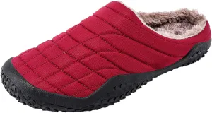 Men's Winter Slippers Solid Non Slip Slippers Fleece Lined Warm Cotton Lightweight Flat Wool Men Boot