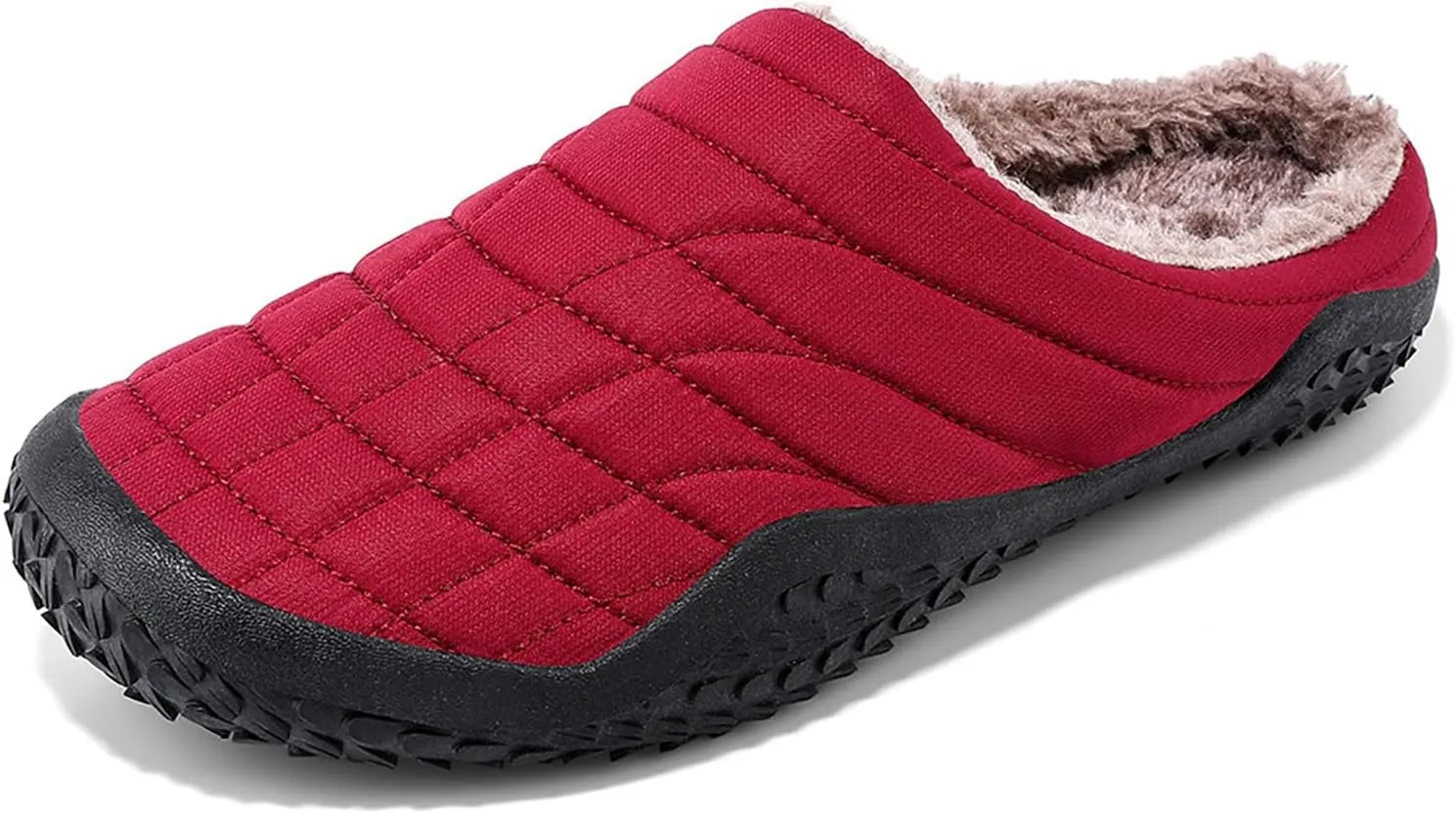 Men's Winter Slippers Solid Non Slip Slippers Fleece Lined Warm Cotton Lightweight Flat Wool Men Boot