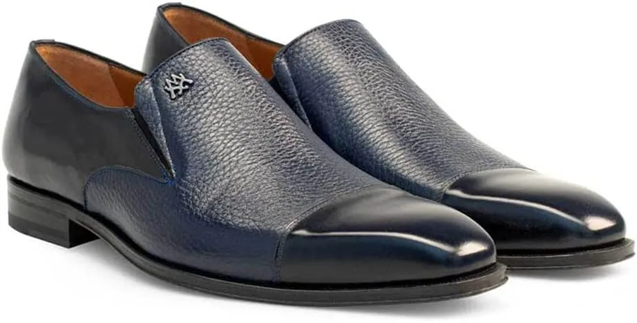 Mezlan Men's Blue Size 10 Classic Round Toe Formal Leather Loafers