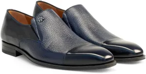 Mezlan Men's Blue Size 10 Classic Round Toe Formal Leather Loafers