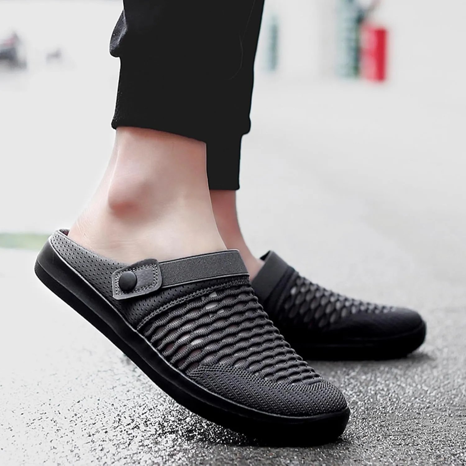 Mmoneyake Mules Clogs for Women Unisex Garden Clogs Shoes Breathable Summer Orthotic Walking Slippers Mesh Slippers Non-Slip Outdoor Beach Sandals Quick Drying Sandals Open Back Slip On Shoes
