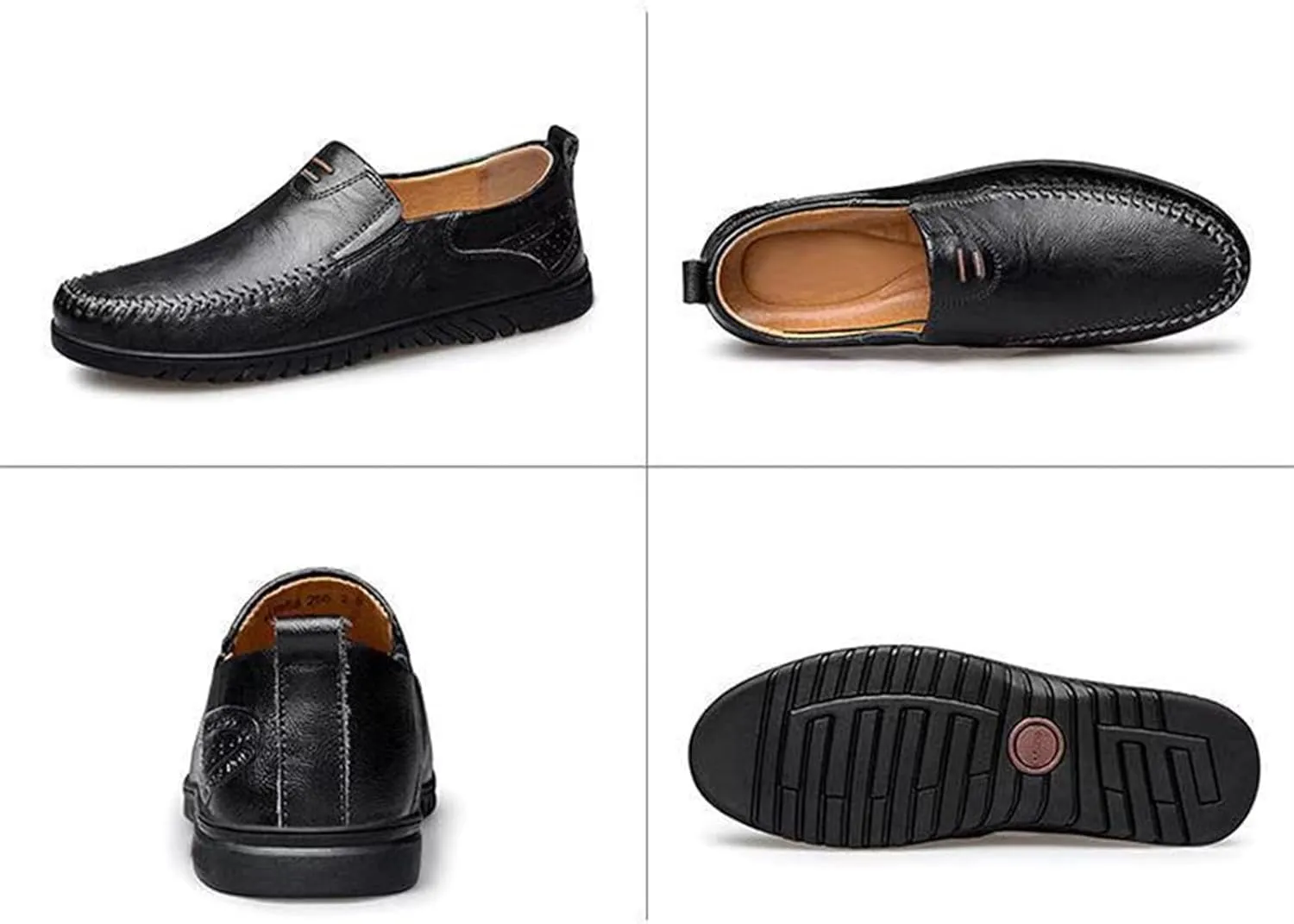 Moccasins Low Top Flat Heel Loafers for Men's Classic Business Oxfords Lightweight Slip on Soft Sole Drive Dress Shoes Comfort Lined Formal Shoes