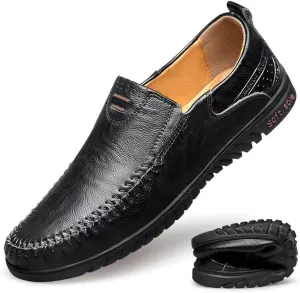 Moccasins Low Top Flat Heel Loafers for Men's Classic Business Oxfords Lightweight Slip on Soft Sole Drive Dress Shoes Comfort Lined Formal Shoes