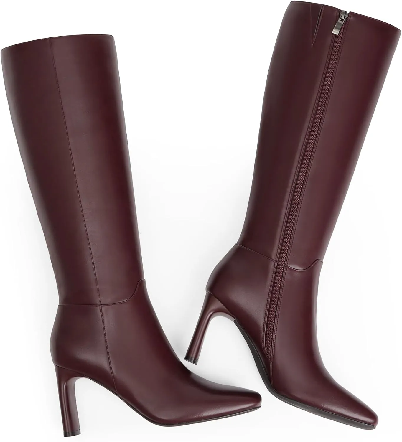 Modatope Knee High Boots for Women Square Toe Chunky Heel Long Tall Fall Boots for Women
