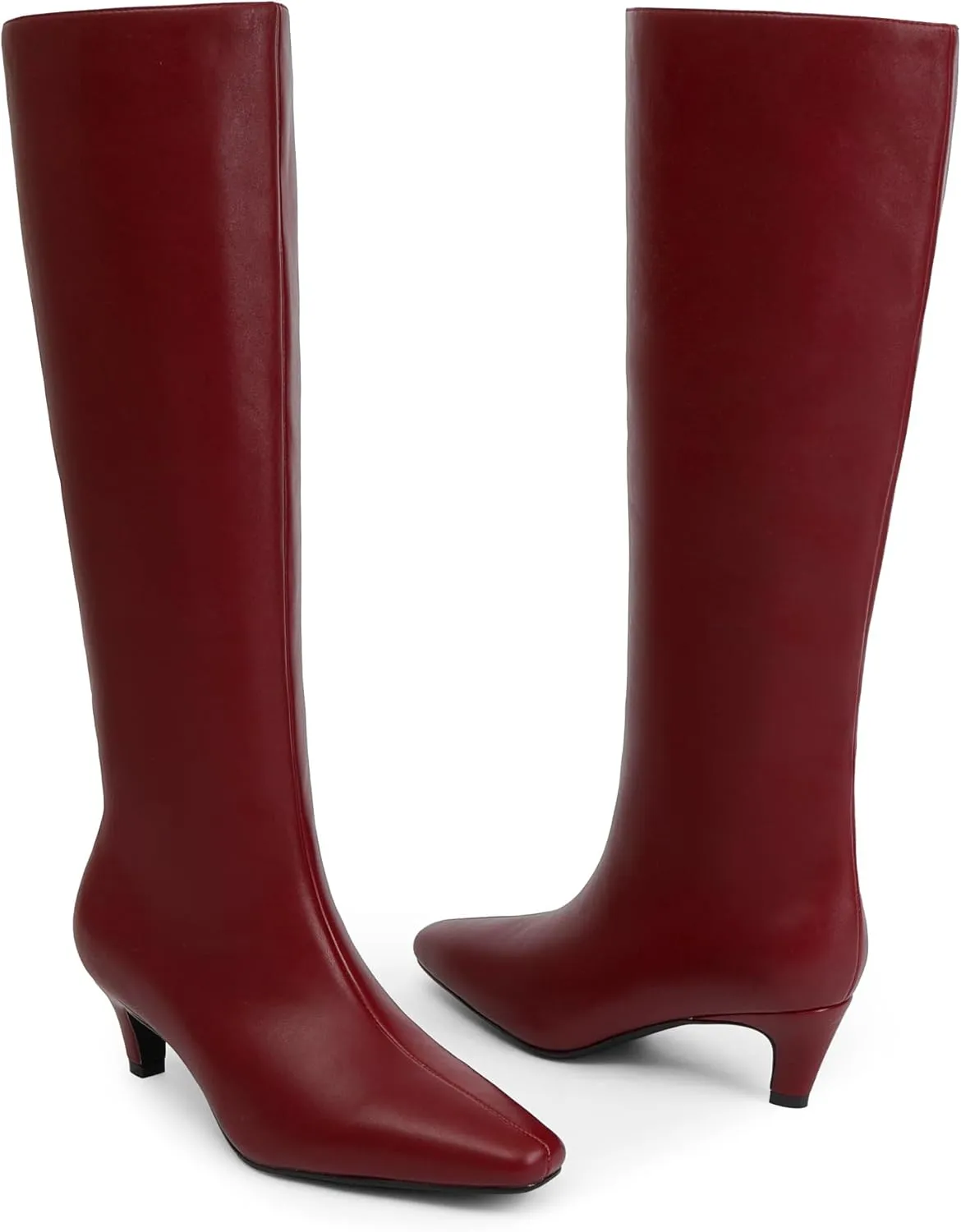 Modatope Knee High Boots Women Square Toe Kitten Heel Tall Boots Womens Fashion Long Boots