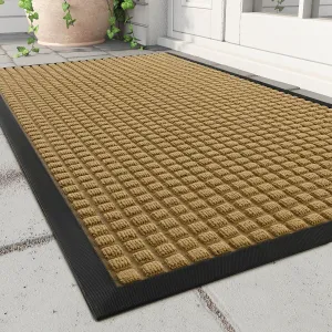 MontVoo-Front Door Mat - Outdoor Indoor Welcome Mat, Thick Durable Rubber Backed, Non Slip Dirt Trapper Absorbent - Yellow 36'x60'