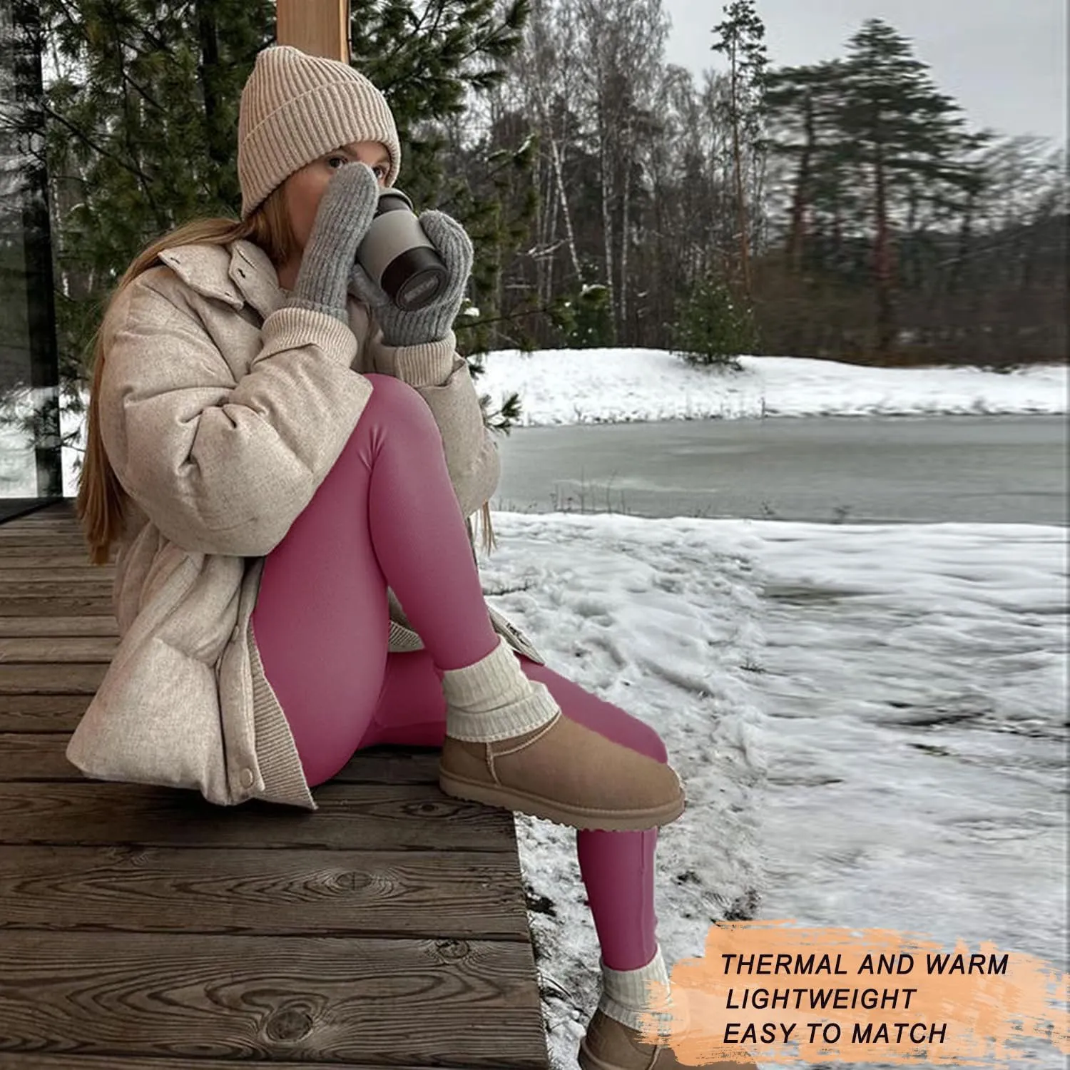 MOREFEEL 3 Pack Thermal Fleece Lined Leggings Women,High Waisted Tummy Control Warm Winter Yoga Workout Thick Pants