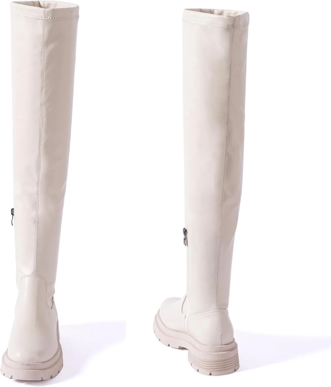 Mtzyoa Women Over The Knee Boots Platform Thigh High Suede OTK Long Winter Fall Block Casual Above Knee Ladies Boots