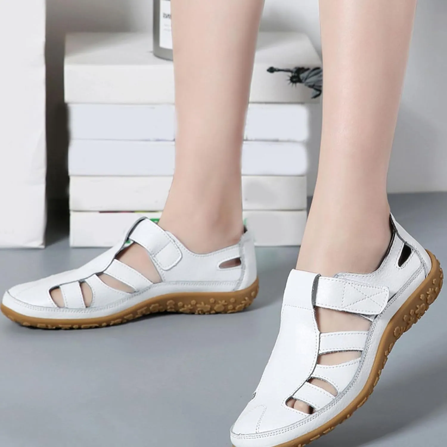 Mules for Women Wedge Sandals Comfortable Dressy Summer Closed Toe Casual Slip On Shoes with Adjustable Hook Loop Slippers Clogs Arch Support Alicegana Comfort Walking Orthopedic Sandal Mule