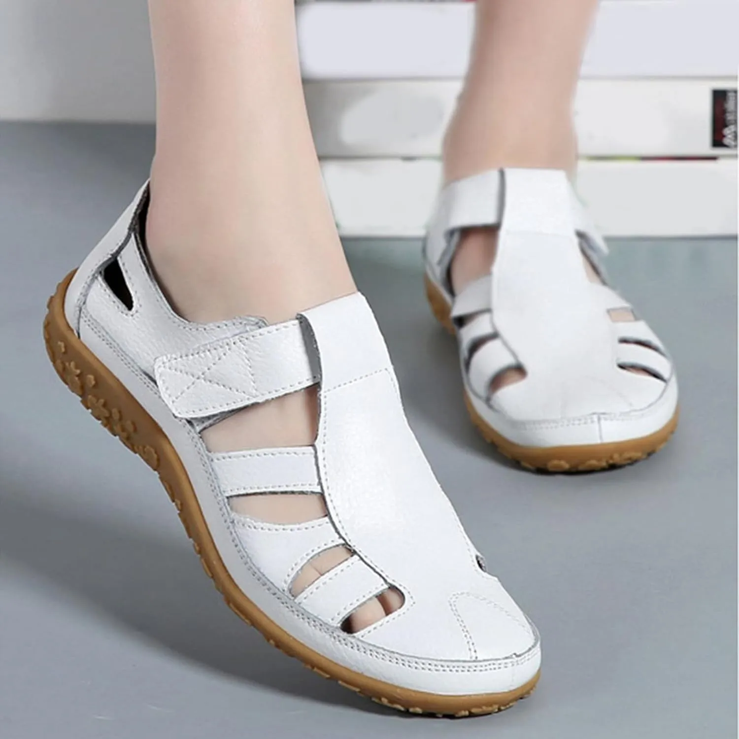 Mules for Women Wedge Sandals Comfortable Dressy Summer Closed Toe Casual Slip On Shoes with Adjustable Hook Loop Slippers Clogs Arch Support Alicegana Comfort Walking Orthopedic Sandal Mule