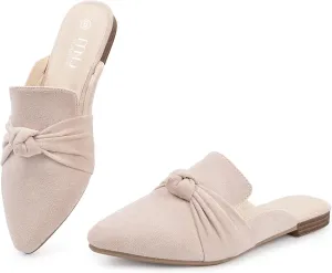 MUSSHOE Mules for Women Flats Comfortable Pointed Toe Slip on Women Mules Flats…