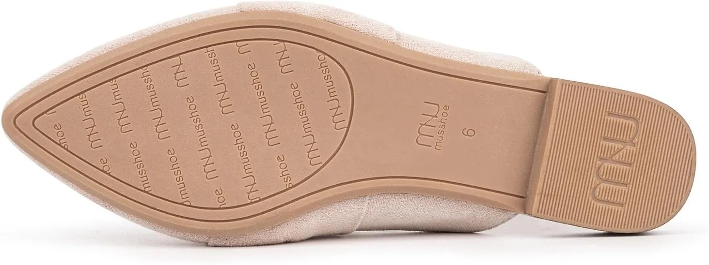 MUSSHOE Mules for Women Flats Comfortable Pointed Toe Slip on Women Mules Flats…