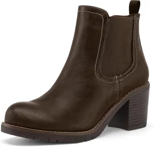 mysoft Women's Ankle Chelsea Boots Slip On Low Chunky Stacked Heel Booties