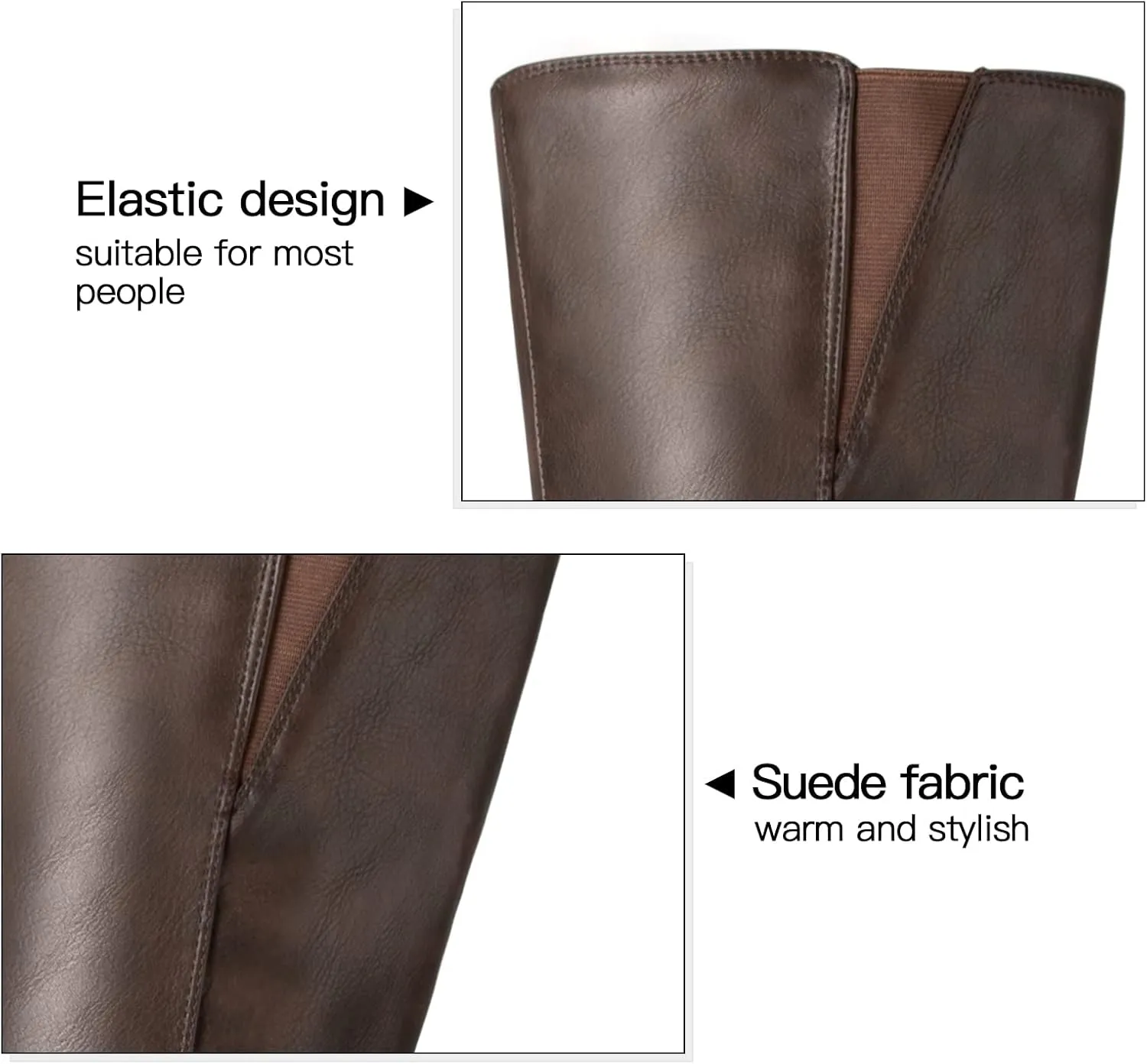 mysoft Women's Knee High Boots Chunky Heel Boots with Zipper