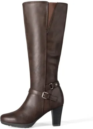mysoft Women's Knee High Boots Chunky Heel Boots with Zipper
