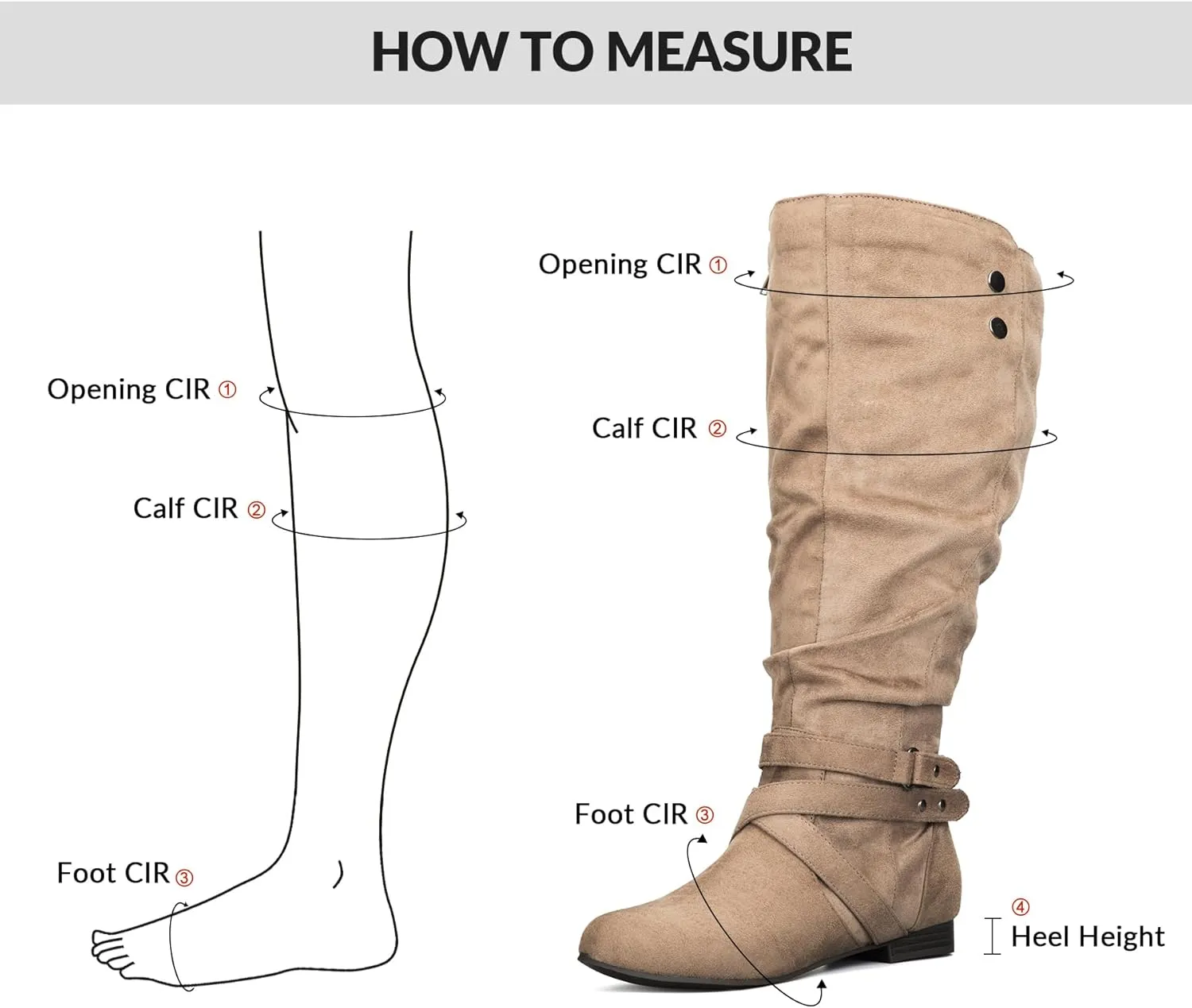 mysoft Women's Wide Calf Knee High Boots Flat Tall Boots with Side Zippers