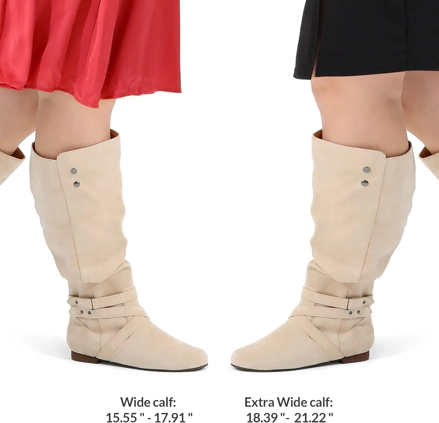 mysoft Women's Wide Calf Knee High Boots Flat Tall Boots with Side Zippers