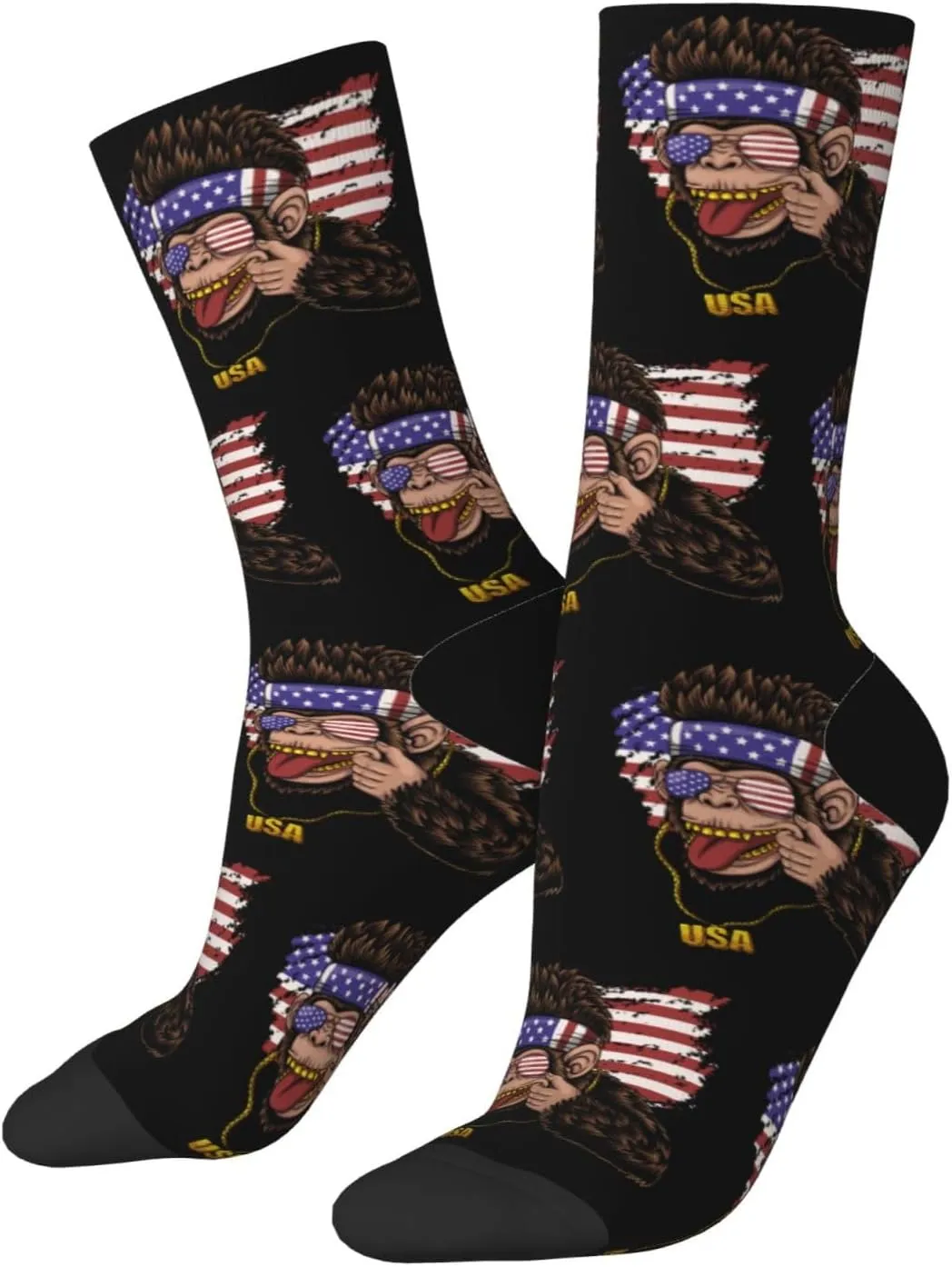 Naughty Monkey Socks For Women Men Athletic Cushion Crew Socks Wicking Sock