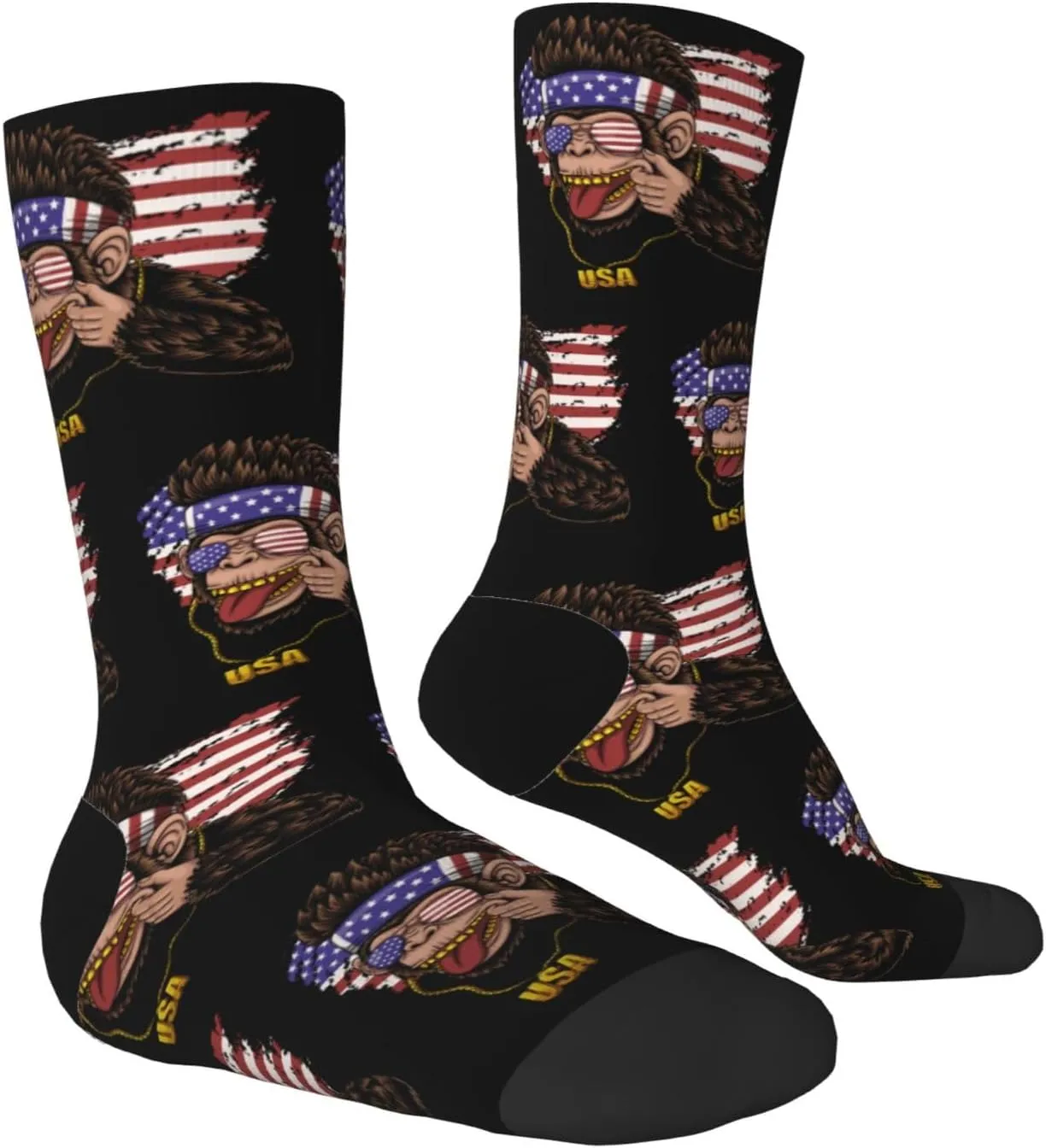 Naughty Monkey Socks For Women Men Athletic Cushion Crew Socks Wicking Sock