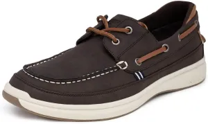 Nautica Men's Lace-Up Moccasin Boat Shoes - Cushioned Insole Casual Deck Loafers for Walking Comfort - Zapato