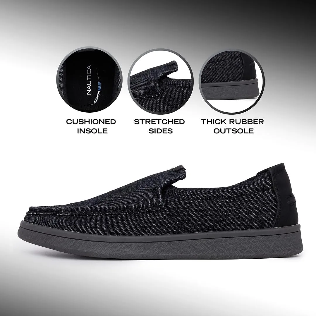 Nautica Men's Slip-On Loafers Casual Moc Toe Sneakers Boat Shoes Slipper for Men – Lightweight & Comfortable - Derwin