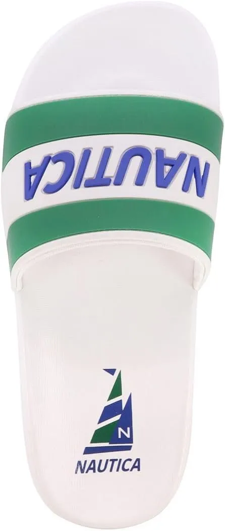 Nautica Women's Athletic Slide Sandals - Comfort Slip-On Shower Shoes, Quick-Dry Beach Sandals, Non-Slip Boat Slides for Pool & Casual Wear