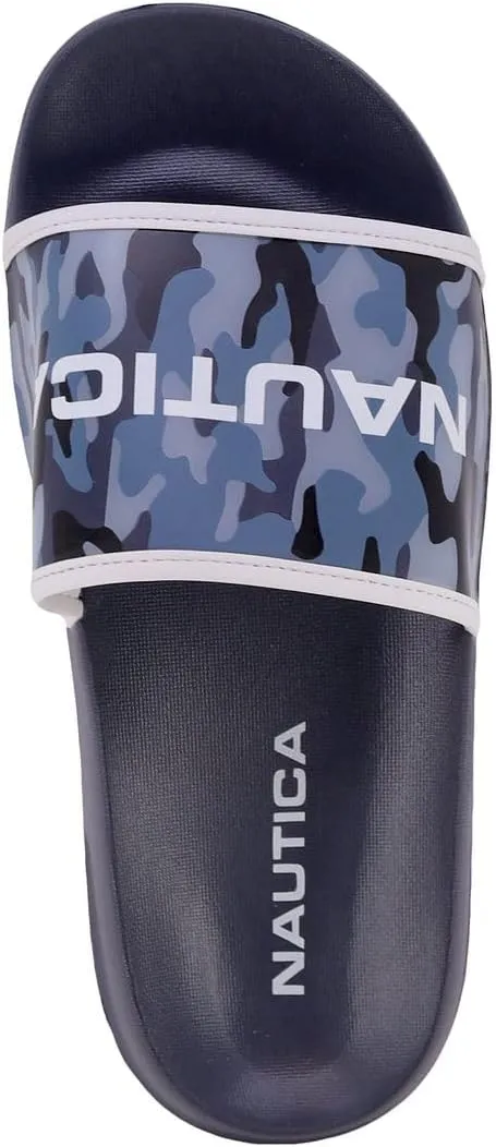 Nautica Women's Athletic Slide Sandals - Comfort Slip-On Shower Shoes, Quick-Dry Beach Sandals, Non-Slip Boat Slides for Pool & Casual Wear