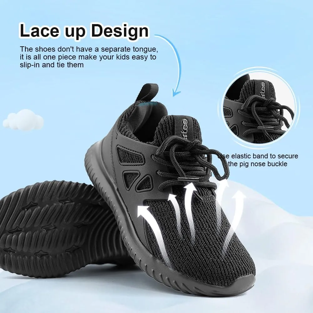 nerteo Girls Shoes Slip on Boys Kids Sneakers Lightweight Tennis Running Walking Gym Fashion Shoes for Little Kid/Big Kid