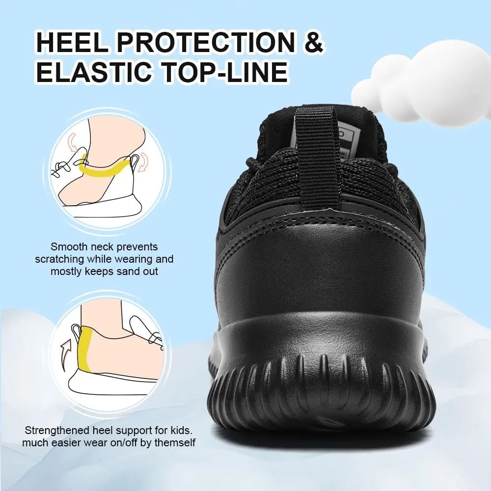 nerteo Girls Shoes Slip on Boys Kids Sneakers Lightweight Tennis Running Walking Gym Fashion Shoes for Little Kid/Big Kid