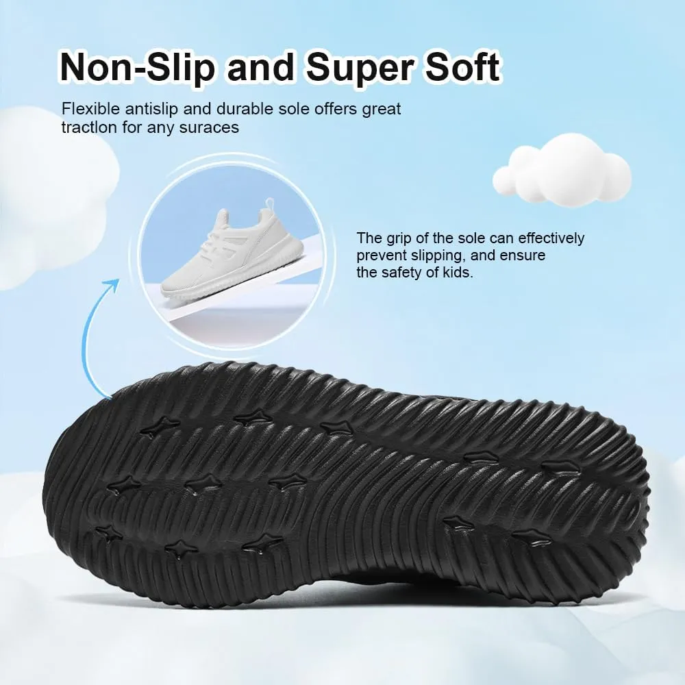 nerteo Girls Shoes Slip on Boys Kids Sneakers Lightweight Tennis Running Walking Gym Fashion Shoes for Little Kid/Big Kid