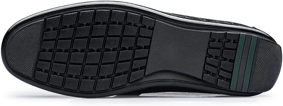 New Mens Loafers Round Toe Moccasins Faux Crocodile Print Leather Comfortable Slip Resistant Anti-slip Outdoor Party Slip-ons