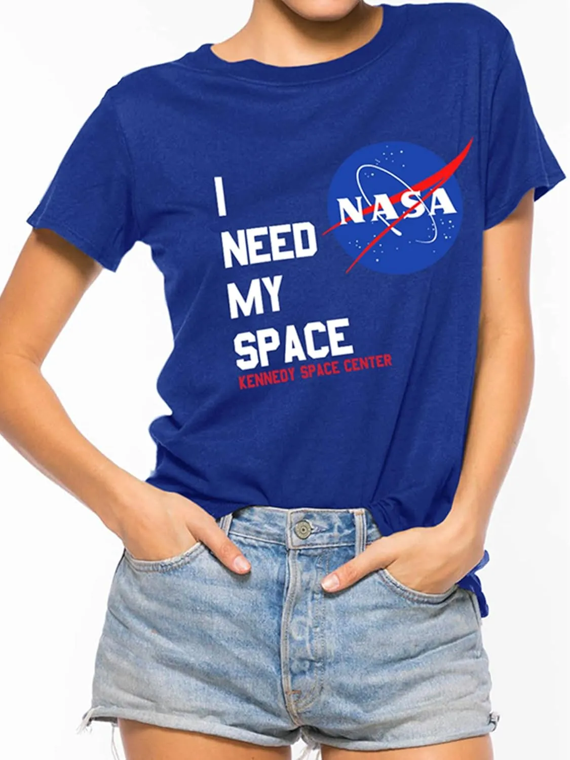 Nlife Women Fashion I Need My Space Shirt NASA Shirt Women NASA T Shirt Short Sleeve Tee