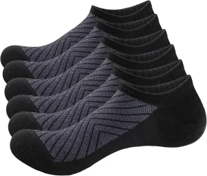 No Show Socks For Men Size 6-13, Breathable Low Cut Casual Everyday Invisible Socks, 6 Pairs