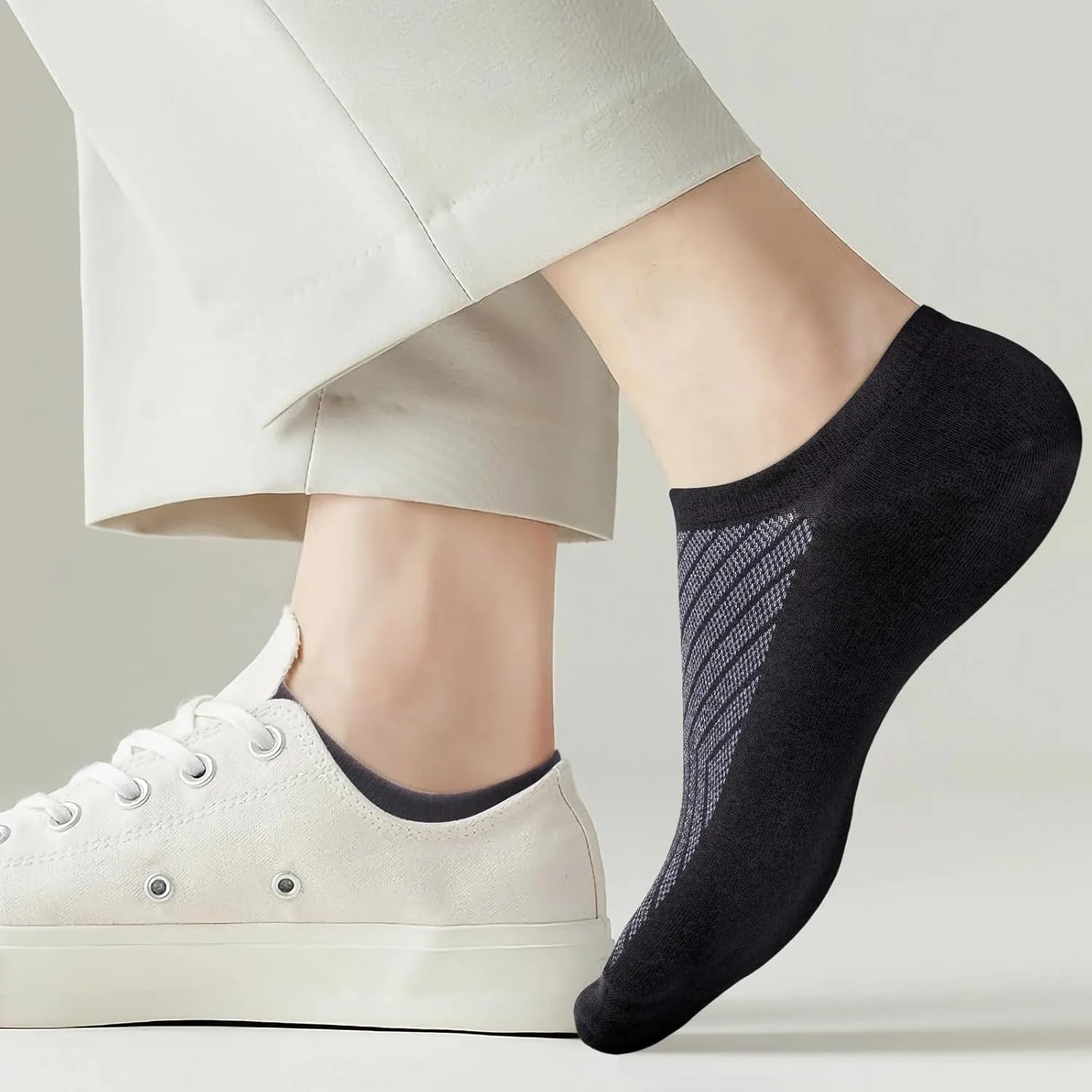 No Show Socks For Men Size 6-13, Breathable Low Cut Casual Everyday Invisible Socks, 6 Pairs