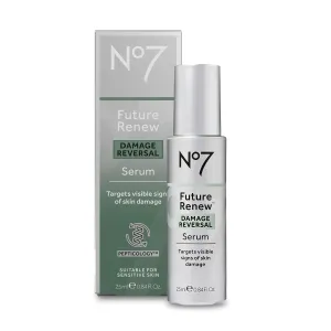 No7 Future Renew Damage Reversal Serum - Anti-Aging Face Serum for Glowing Skin - Hyaluronic Acid   Niacinamide for Sun Damage Reversal - Dermatologist-Approved, Sensitive Skin Suitable (0.84 Fl Oz)