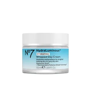 No7 HydraLuminous  Hydrating Whipped Day Cream - Hyaluronic Acid Facial Moisturizer with 2% Vitamin B3 Niacinamide for Skin Barrier Repair & Visibly Healthy-Looking Skin (1.69 Fl Oz)