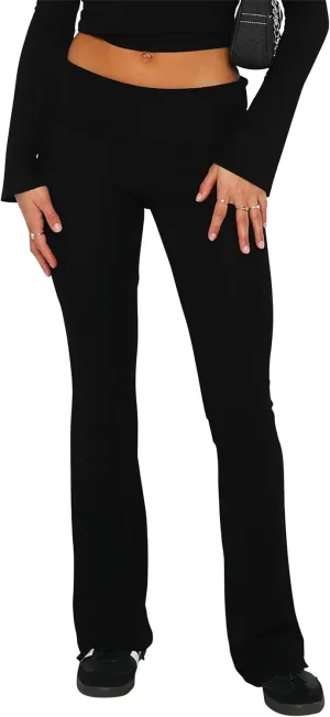 NUFIWI Women Skinny Flare Yoga Pants Low Waist Bootcut Bell Bottom Leggings Lounge Jogger Sweatpants Streetwear