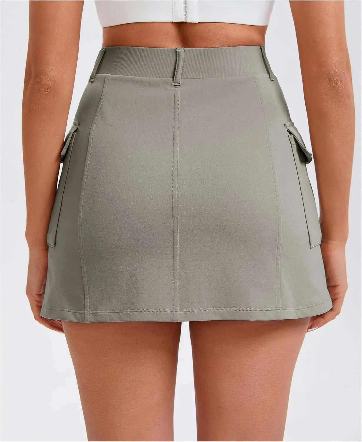 Oalka Women's Hiking Cargo Skorts Casual Pockets Tennis Sport Dressy Work Fast Dry Skirts