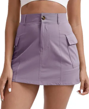 Oalka Women's Hiking Cargo Skorts Casual Pockets Tennis Sport Dressy Work Fast Dry Skirts