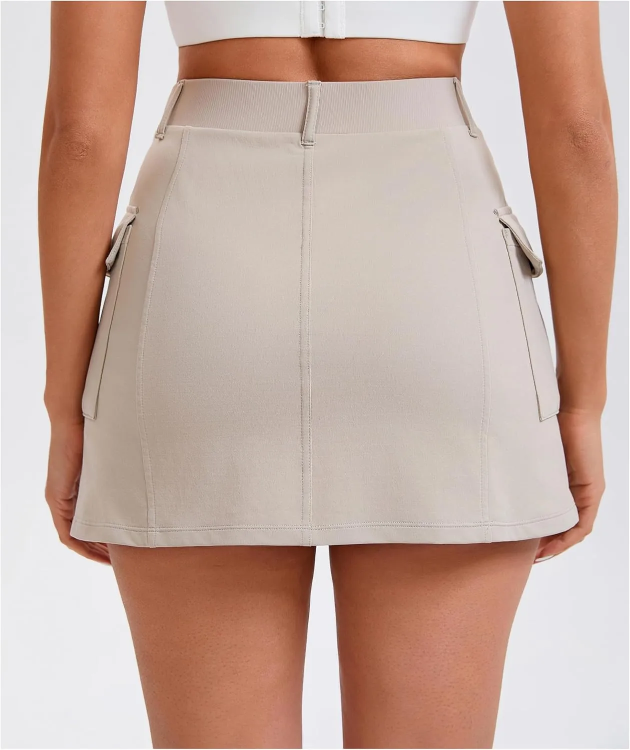 Oalka Women's Hiking Cargo Skorts Casual Pockets Tennis Sport Dressy Work Fast Dry Skirts