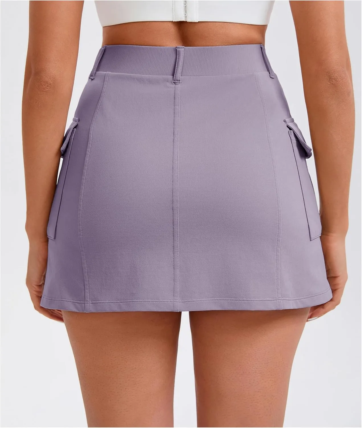 Oalka Women's Hiking Cargo Skorts Casual Pockets Tennis Sport Dressy Work Fast Dry Skirts