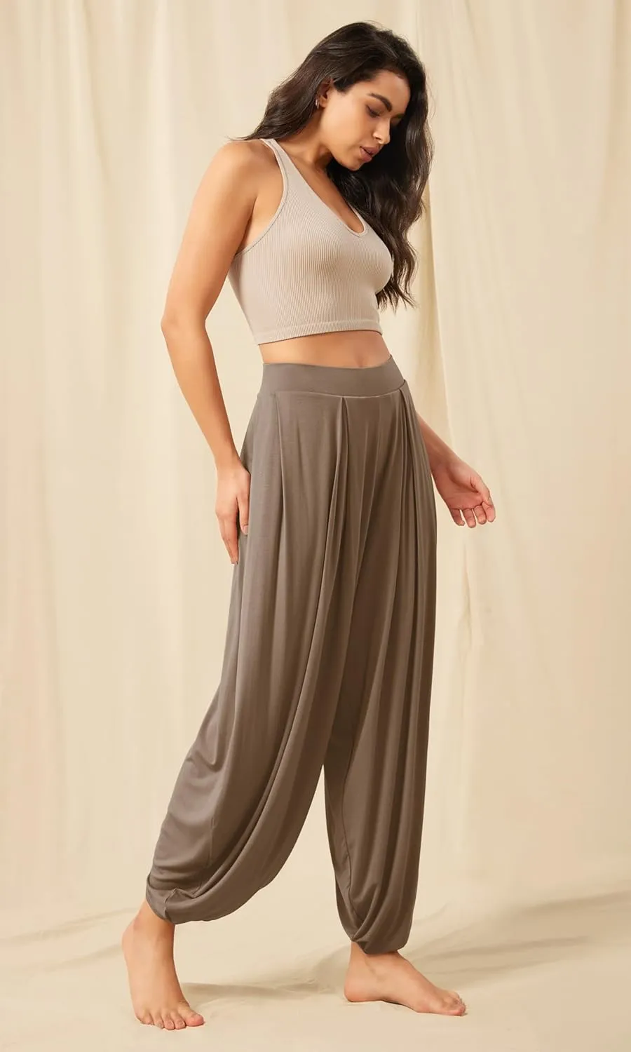 ODODOS Women's Wide Leg Pants with Pockets Lightweight Loose Draped Casual Palazzo Lounge Pajama Harem Pants