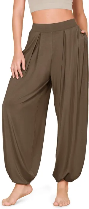 ODODOS Women's Wide Leg Pants with Pockets Lightweight Loose Draped Casual Palazzo Lounge Pajama Harem Pants