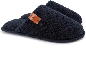 ofoot Mens Comfortable Warm Soft Fuzzy House Slippers Mules,Faux Fur Wool Fleece Lining Memory Foam Insole Non Slip Rubber Soles
