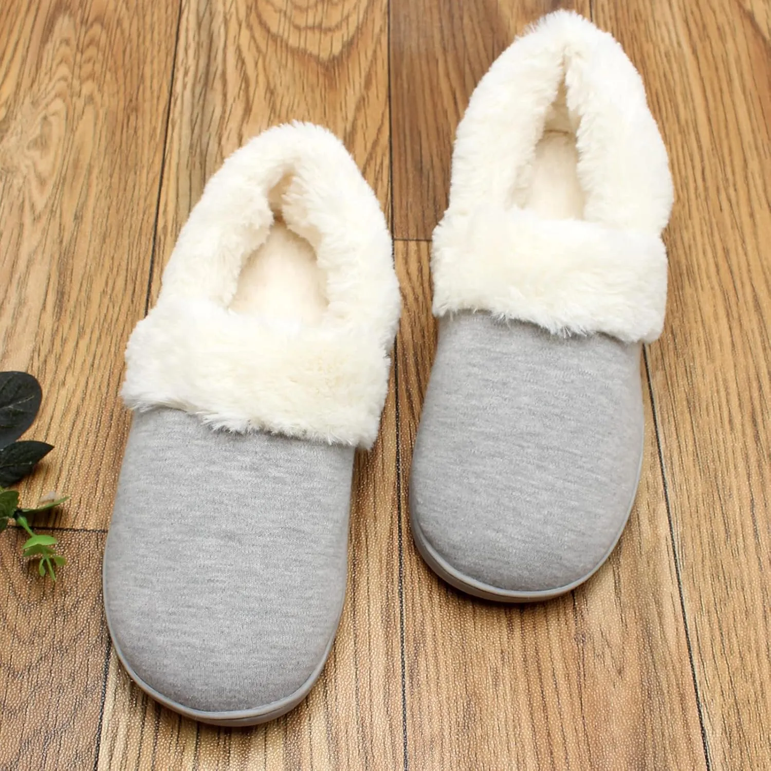 ofoot Womens Winter Warm Clogs Comfortable Cotton House Slippers Mules Memory Foam Insoled Washable Fluffy Indoor Shoes Non Slip Rubber Soles