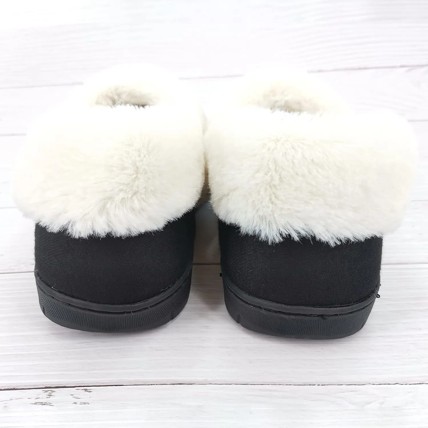 ofoot Womens Winter Warm Clogs Comfortable Cotton House Slippers Mules Memory Foam Insoled Washable Fluffy Indoor Shoes Non Slip Rubber Soles