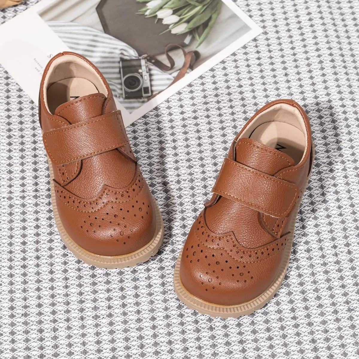 ohsofy Girls Oxford Flats Dress Shoes Casual Penny Loafers Comfort Non-Slip Sole Wedding Party School Uniform (Toddler/Little Kid)